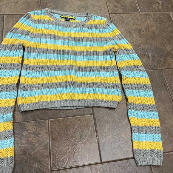 💰Make an offer, bundle and save💰 Striped Yellow,Blue and Grey Women's Sweater - Picture 4 of 5